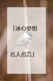 冰心梦想名人名言