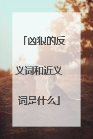 凶狠的反义词和近义词是什么