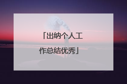 出纳个人工作总结优秀