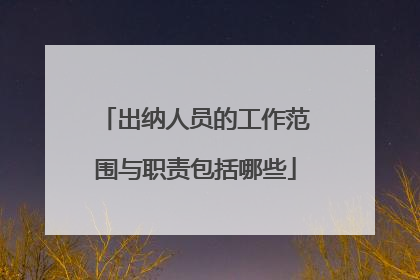 出纳人员的工作范围与职责包括哪些