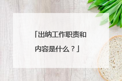 出纳工作职责和内容是什么？