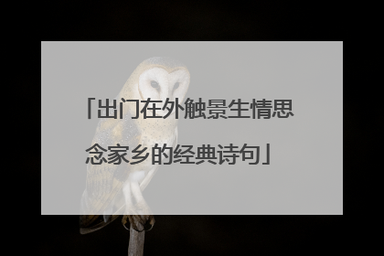 出门在外触景生情思念家乡的经典诗句