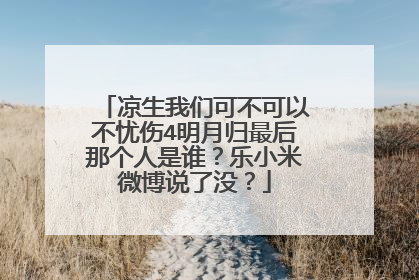 凉生我们可不可以不忧伤4明月归最后那个人是谁？乐小米微博说了没？