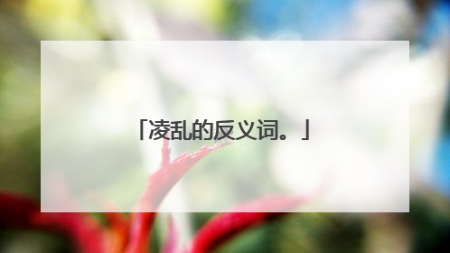 凌乱的反义词。
