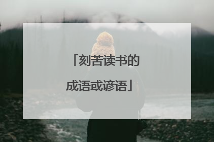 刻苦读书的成语或谚语