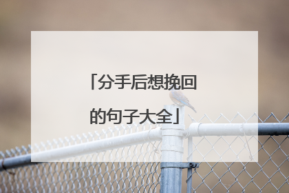 分手后想挽回的句子大全