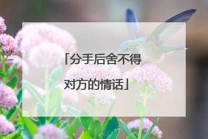 分手后舍不得对方的情话