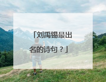 刘禹锡最出名的诗句？