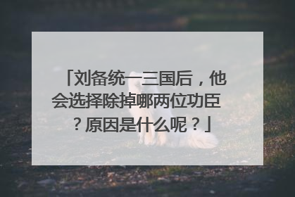 刘备统一三国后，他会选择除掉哪两位功臣？原因是什么呢？