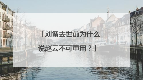 刘备去世前为什么说赵云不可重用？