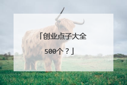 创业点子大全500个?