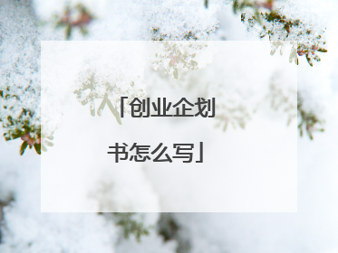 创业企划书怎么写