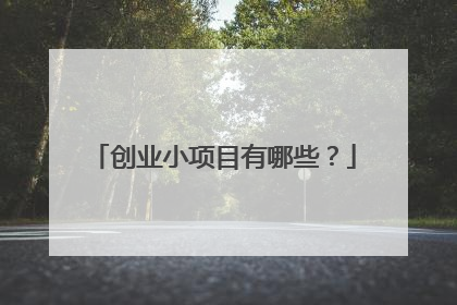 创业小项目有哪些？