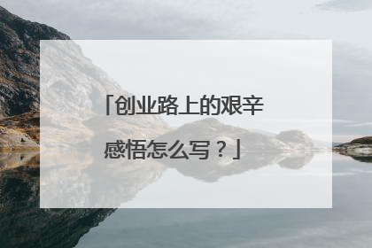 创业路上的艰辛感悟怎么写？