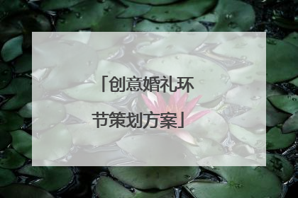 创意婚礼环节策划方案