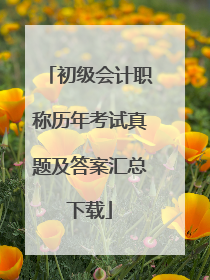 初级会计职称历年考试真题及答案汇总下载