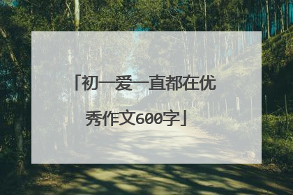 初一爱一直都在优秀作文600字