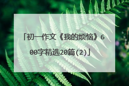 初一作文《我的烦恼》600字精选20篇(2)