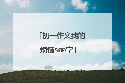 初一作文我的烦恼500字