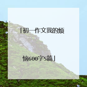 初一作文我的烦恼600字5篇