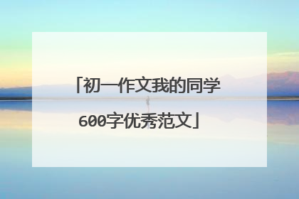 初一作文我的同学600字优秀范文