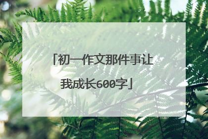 初一作文那件事让我成长600字