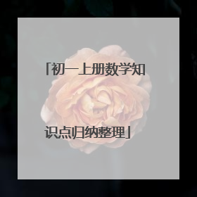 初一上册数学知识点归纳整理