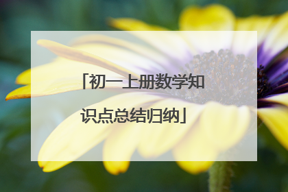 初一上册数学知识点总结归纳