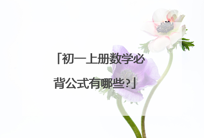 初一上册数学必背公式有哪些?