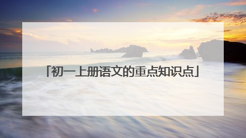 初一上册语文的重点知识点