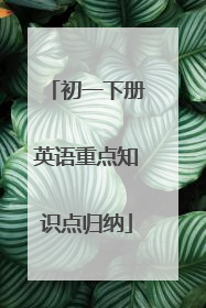 初一下册英语重点知识点归纳