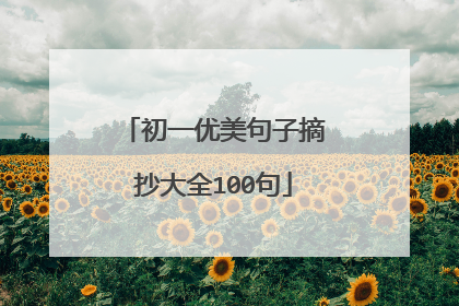 初一优美句子摘抄大全100句