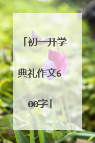 初一开学典礼作文600字