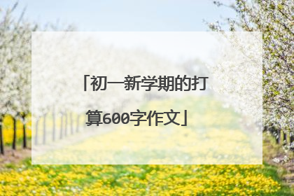 初一新学期的打算600字作文