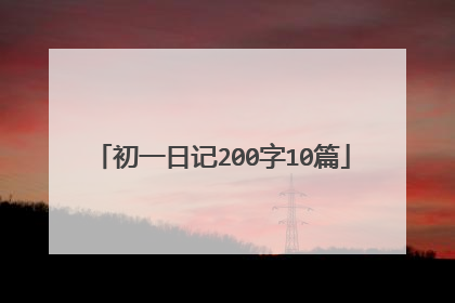 初一日记200字10篇