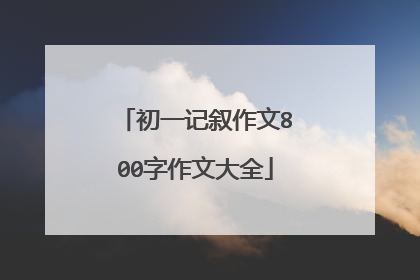 初一记叙作文800字作文大全