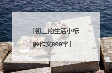 初三的生活小标题作文800字