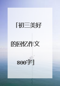 初三美好的回忆作文800字