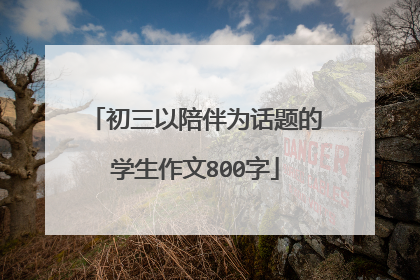 初三以陪伴为话题的学生作文800字
