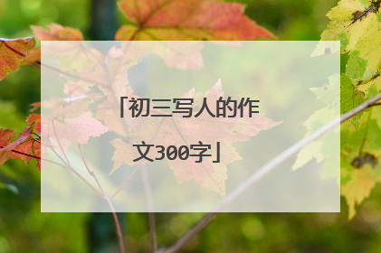 初三写人的作文300字