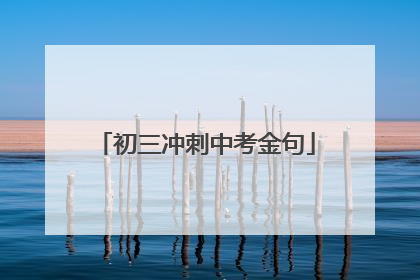 初三冲刺中考金句
