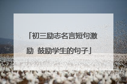 初三励志名言短句激励 鼓励学生的句子