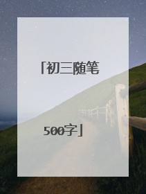初三随笔500字
