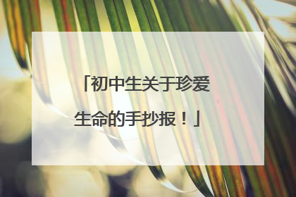 初中生关于珍爱生命的手抄报！