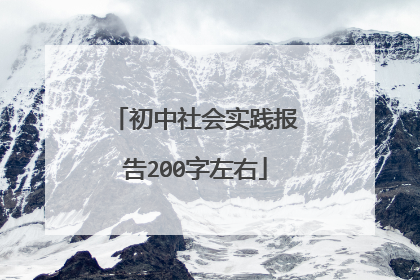 初中社会实践报告200字左右