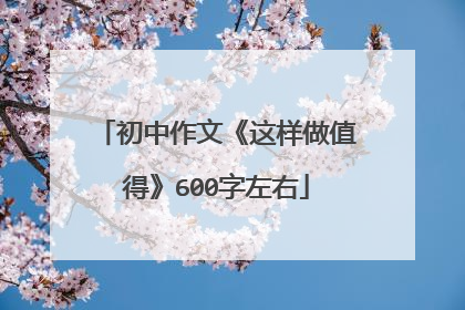 初中作文《这样做值得》600字左右