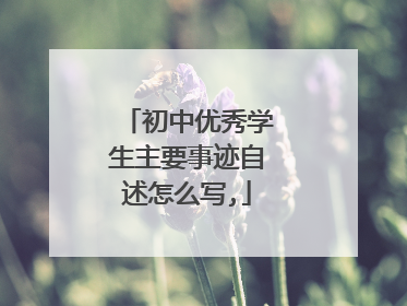 初中优秀学生主要事迹自述怎么写,
