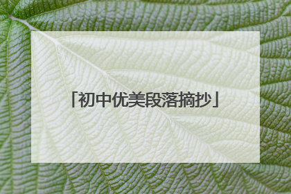 初中优美段落摘抄