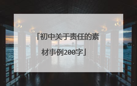 初中关于责任的素材事例200字