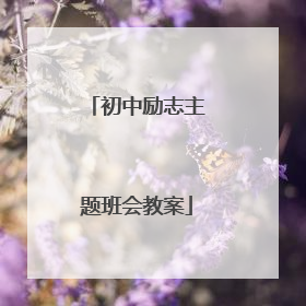 初中励志主题班会教案